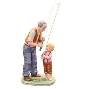 1986 Vintage Enesco-Fishing with Grandpa(#601411)-Limited Edition #913 of 2500